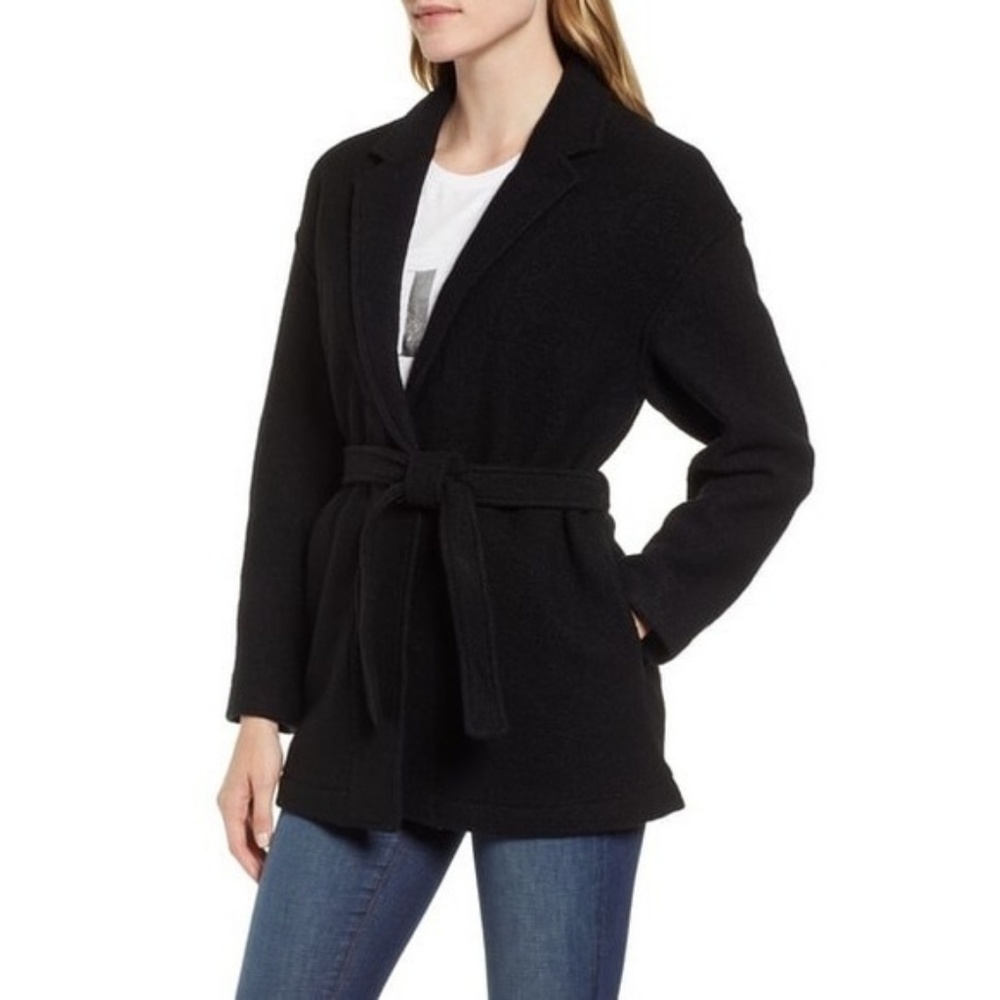 NWT CAMILLE SHORT WRAP COAT IN ITALIAN WOOL LARGE - Picture 3 of 6